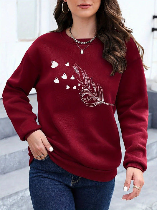 Loose Sweatshirt Casual Long Sleeve Women Autumn and Winter  Comfortable Pullover Crewneck Loose Female Clothes Graphic Y2K Top