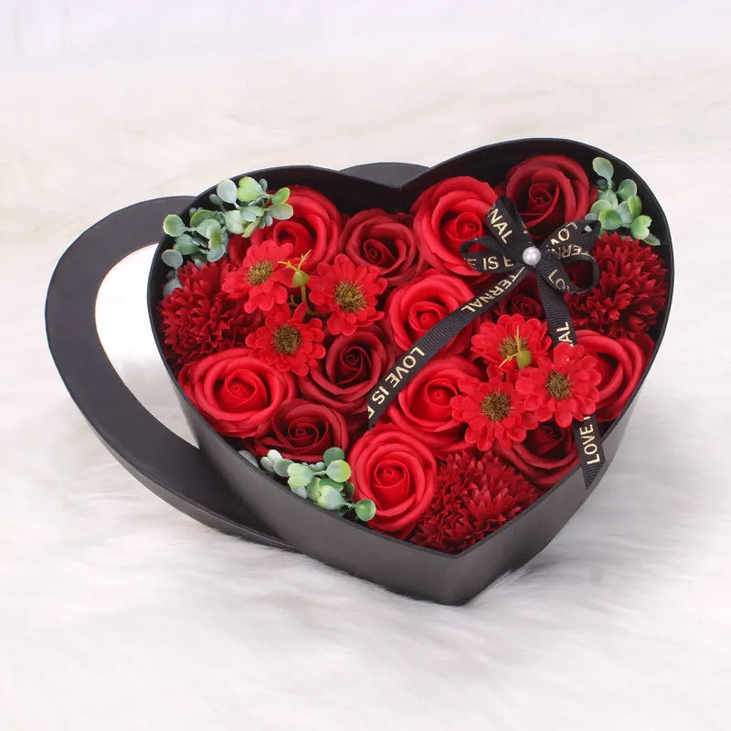 Heart Shape Rose Gift Box Foam Rose Flowers Wedding Party Rose Bouquets Valentine's Day Birthday Christmas Gift