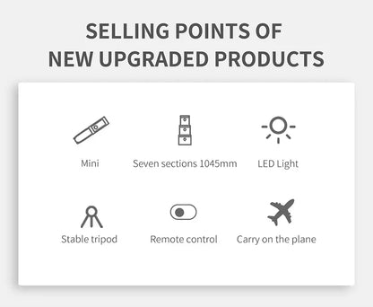 Xiaomi Selfie Stick 1045mm With Wireless Bluetooth LED Fill Light Extended Tripod With Remote Shutter For Android IOS Cellphone