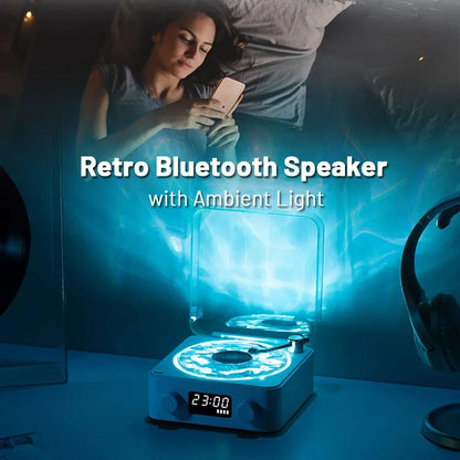 New mini retro Bluetooth speaker portable sleep aid Bluetooth speaker with RGB lights supporting TF card subwoofer，gift