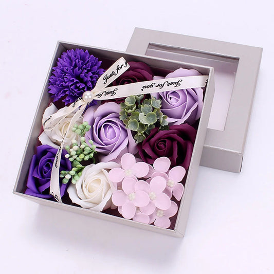 Luxury Artificial Soap Rose Flower Simulation Peony Scented Rose Flowers with Gift Box For Mother's Day Birthday Wedding Party