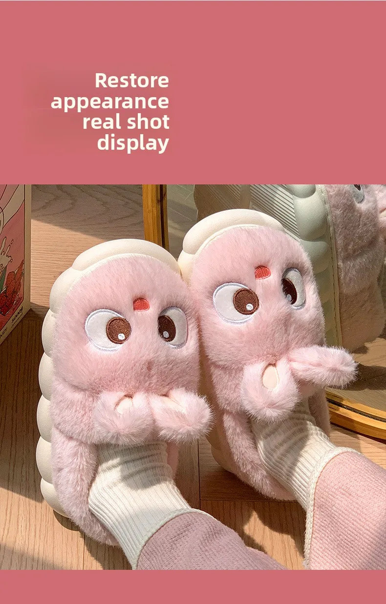 Cozy Velvet Cotton Slippers For Women Indoor Warm Plush Lining Winter Comfort For Home Use