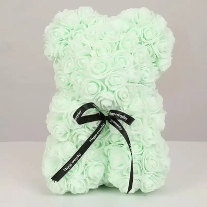 Teddy Rose Flower Bear with Box Romantic Valentines Day Gift Girlfriend Women Anniversary Wedding Party Supplies