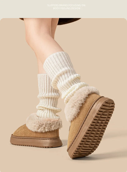 Choice Fleece Lined Winter Slippers For Men Women Ankle Cover Lightweight EVA Sole Indoor Outdoor Warm