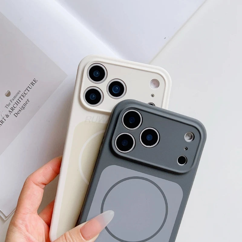 MagSafe Silicone Case For iPhone 17 Pro Max Frosted Solid Color Soft Touch Protective Cover