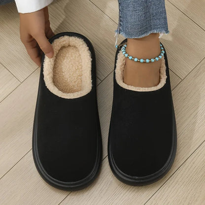 Warm Cotton Slippers For Women Plus Size And Men Indoor Anti Slip Thick Sole For Cozy Home