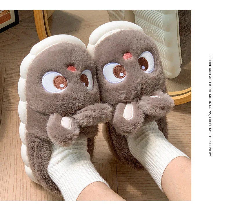 Cozy Velvet Cotton Slippers For Women Indoor Warm Plush Lining Winter Comfort For Home Use