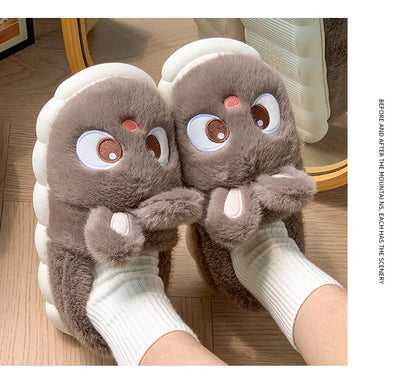 Cozy Velvet Cotton Slippers For Women Indoor Warm Plush Lining Winter Comfort For Home Use