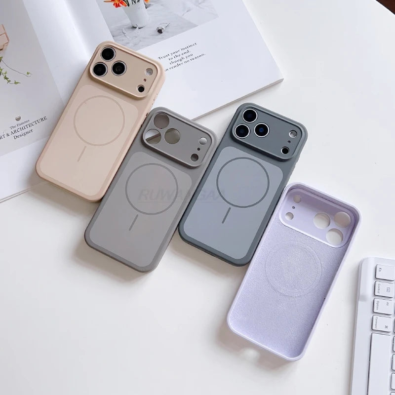 MagSafe Silicone Case For iPhone 17 Pro Max Frosted Solid Color Soft Touch Protective Cover