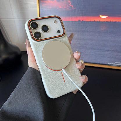 Frosted Hit Lichee Pattern Magnetic Phone Case For iPhone 11 To 17 Pro Max Dustproof MagSafe For Daily Use