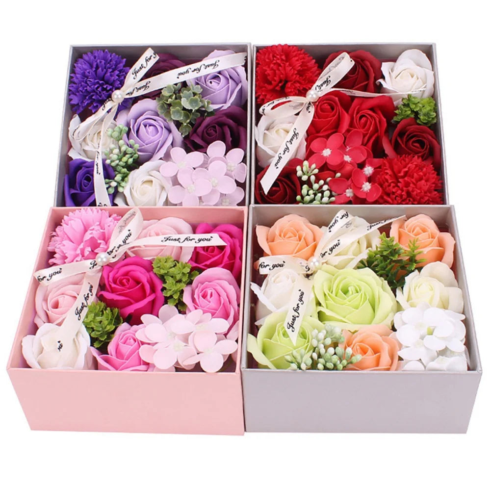 Luxury Artificial Soap Rose Flower Simulation Peony Scented Rose Flowers with Gift Box For Mother's Day Birthday Wedding Party