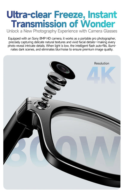 New 800W Camera AI Glasses Men Color-Changing Smart Translation Glasses Photo Video Recording Waterproof Call Smart Sunglasses