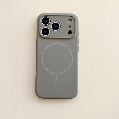 For Magsafe Magnetic Wireless Charging Luxury Solid Color Silicone Lens Protection Phone Case For iPhone17 Pro Max/17/17Pro Air