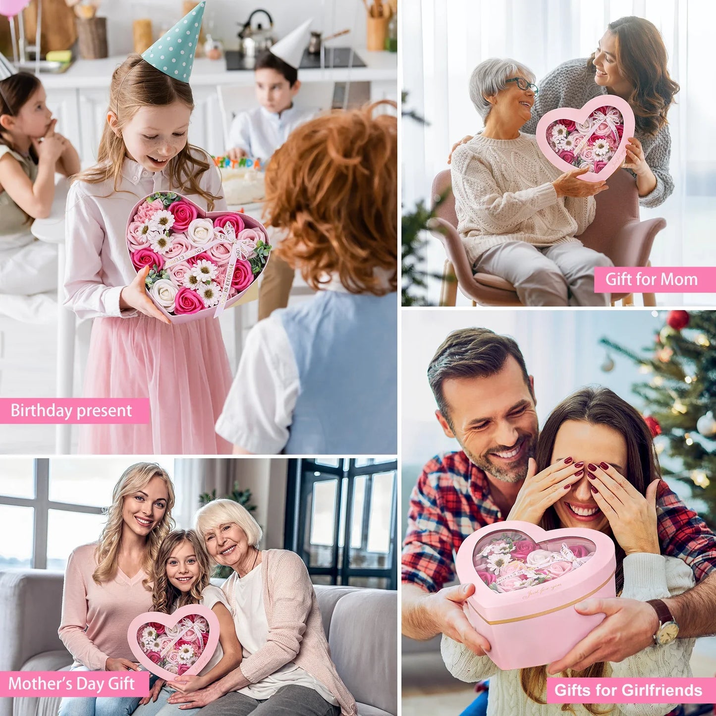 Rose Soap Flowers Gift Box Long Lasting By RUEESEE For Mom Wife Girlfriend Perfect Mothers Day Valentines Day