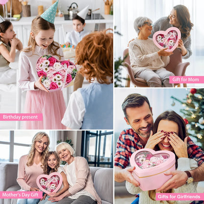 Rose Soap Flowers Gift Box Long Lasting By RUEESEE For Mom Wife Girlfriend Perfect Mothers Day Valentines Day