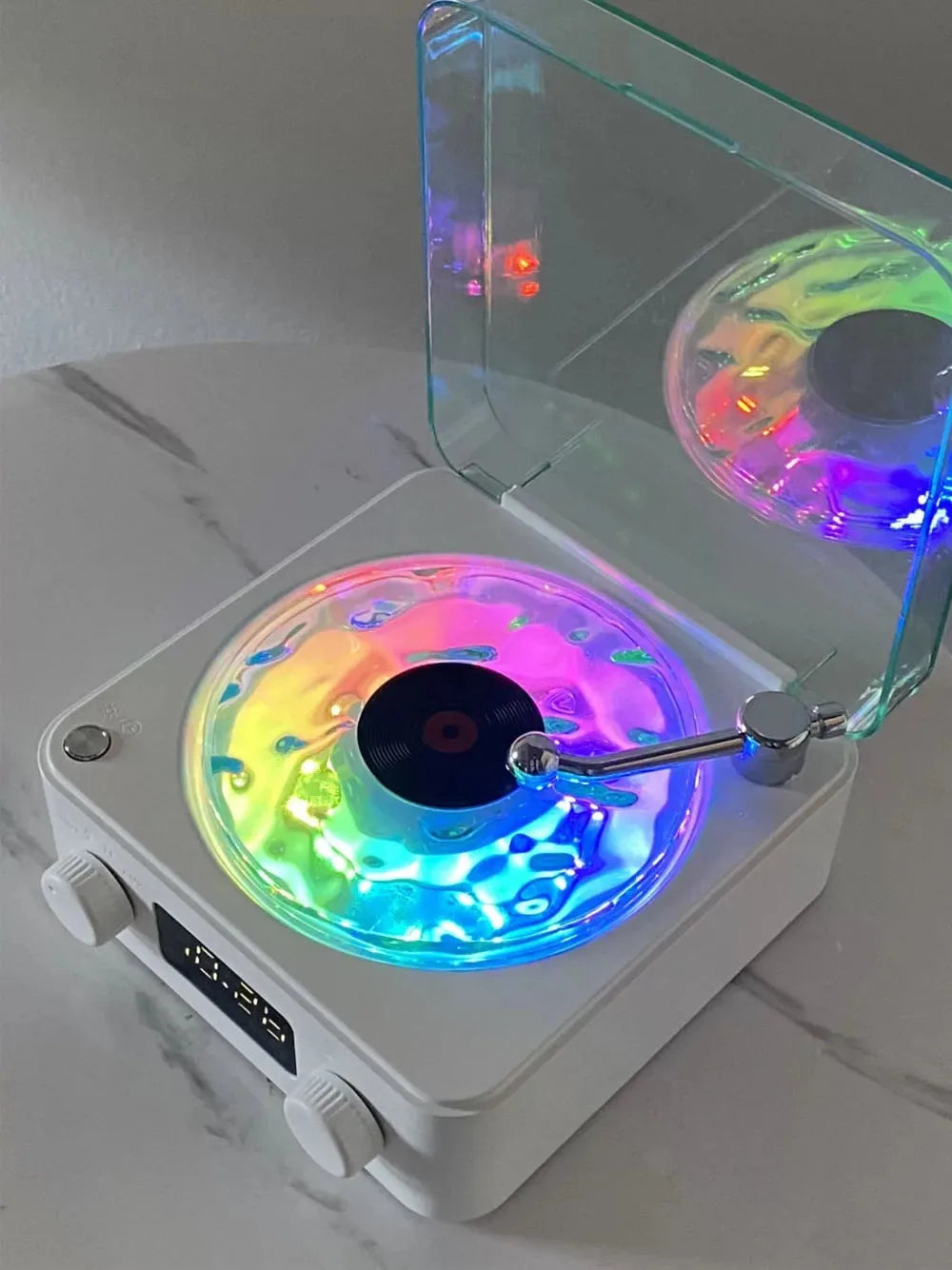 New mini retro Bluetooth speaker portable sleep aid Bluetooth speaker with RGB lights supporting TF card subwoofer，gift