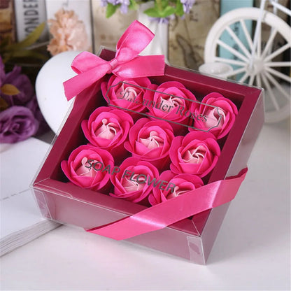 Luxury Artificial Soap Rose Flower Simulation Peony Scented Rose Flowers with Gift Box For Mother's Day Birthday Wedding Party