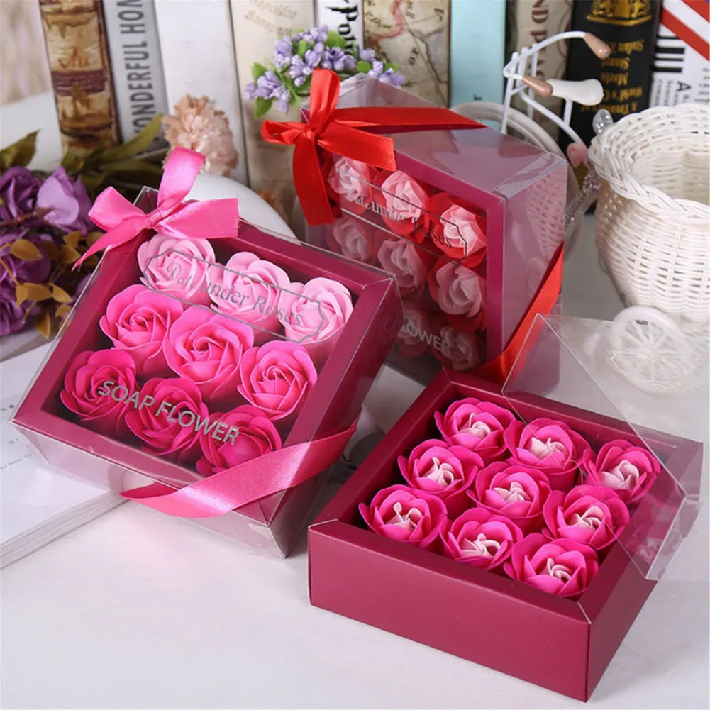 Luxury Artificial Soap Rose Flower Simulation Peony Scented Rose Flowers with Gift Box For Mother's Day Birthday Wedding Party