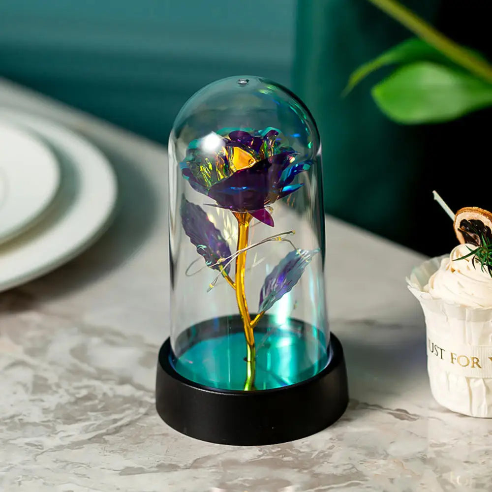 LED Galaxy Three Rose Artificial Flowers, Wedding Decoration, Creative Valentine'S Day and Mother'S Day Gift without Battery 1Pc