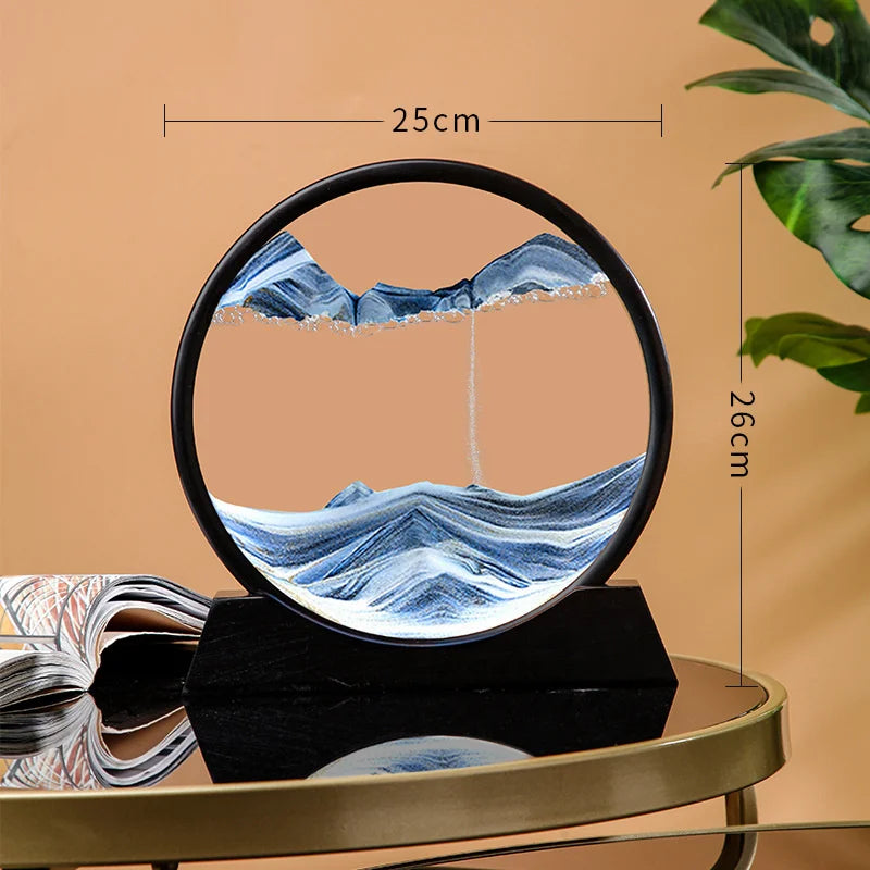 Nordic 3D Moving Sand Art Liquid Hourglass Ornament Mesmerizing Flowing Sand For Home Decor Enthusiasts Gift