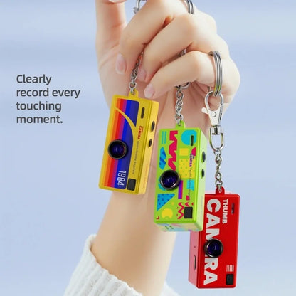 Mini Keychain Thumb Camera Retro Backpack CCD Digital Camera Thumb Camera with 1080P HD Video Recording Outdoor Sports Camera