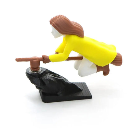 Broomstick Dashboard Drift Ornaments - Witch & Wizard Car Decor, Self-Adhesive DIY Sticker for Vehicle Interior Decoration