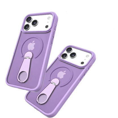 Premium MagSafe Wireless Charging Phone Case With 360 Degree Rotary Bracket Translucent Cover For iPhone Pro Max Series