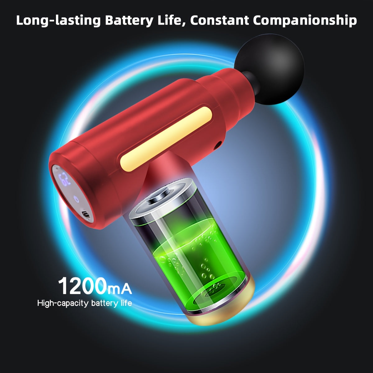 Electric Massage Gun For Athletes Ultra Silent Brushless Motor LED Screen 4 Heads USB Rechargeable