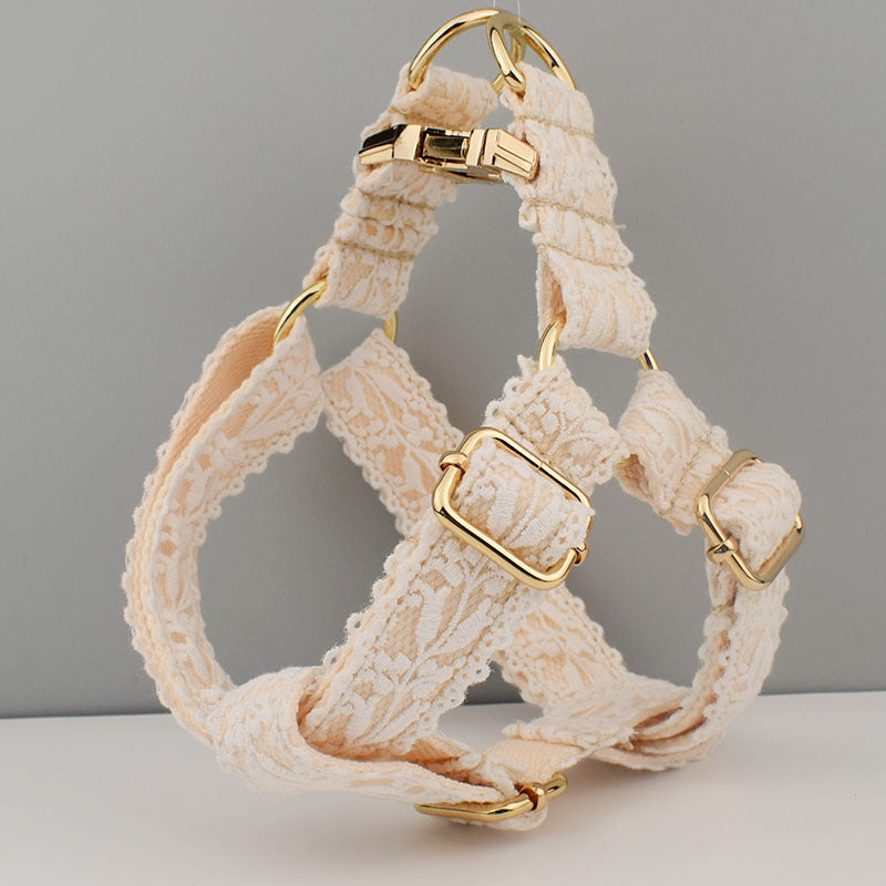 Leaf Lace Strap Gold Buckle Pet Supplies