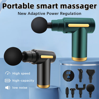 Electric Massage Gun For Athletes Ultra Silent Brushless Motor LED Screen 4 Heads USB Rechargeable