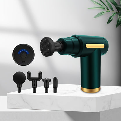 Electric Massage Gun For Athletes Ultra Silent Brushless Motor LED Screen 4 Heads USB Rechargeable