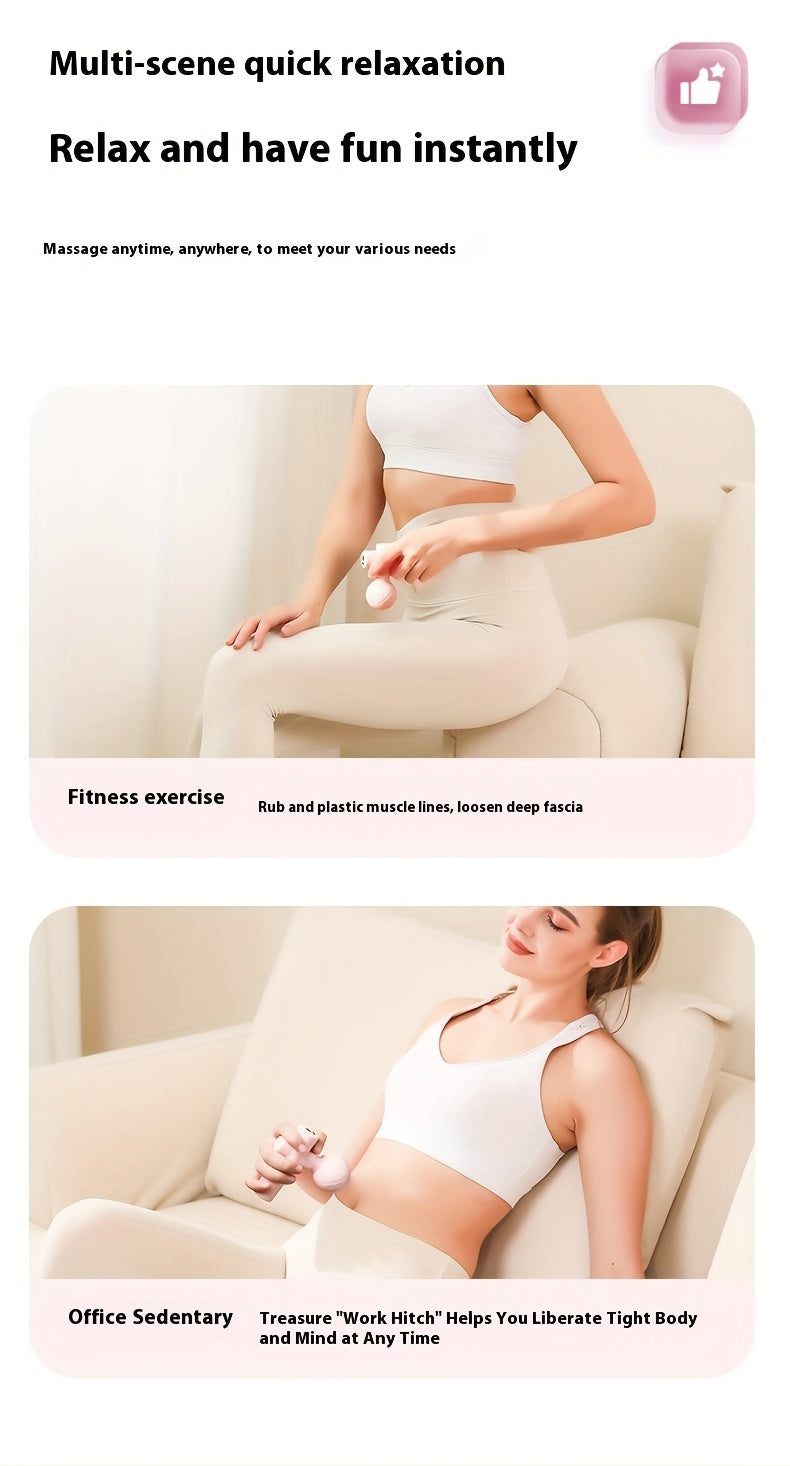 Mini Muscle Massage Gun Portable Deep Tissue Massager With 7mm Amplitude 4 Speed Quiet USB C For Athletes And Seniors