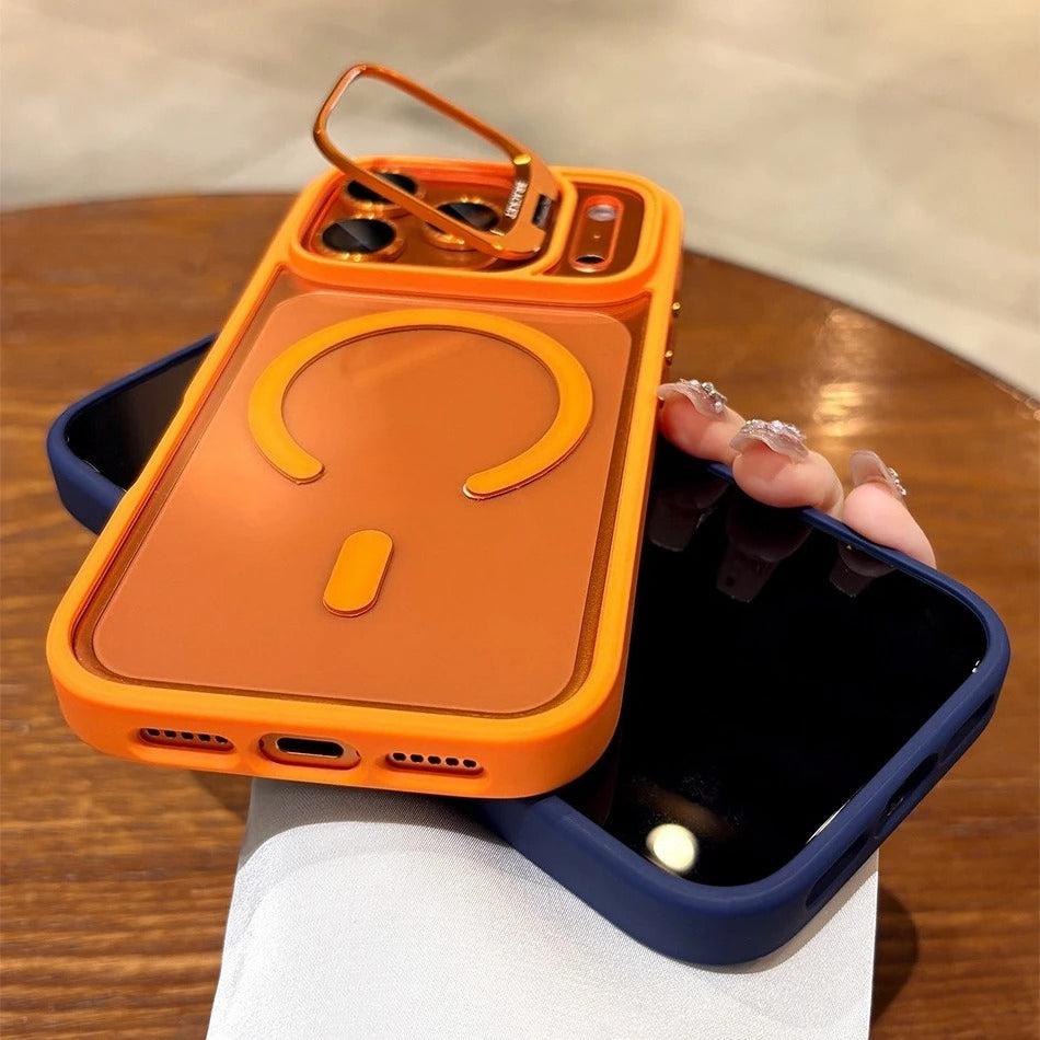 Phone Case: Phone Case Suitable for IPhone17pro Case Lanyard Camera Bracket Magnetic Case for iPhone 17 Pro Max 15 16 12 11 13 14 Plus Wrist Strap Hard Cover