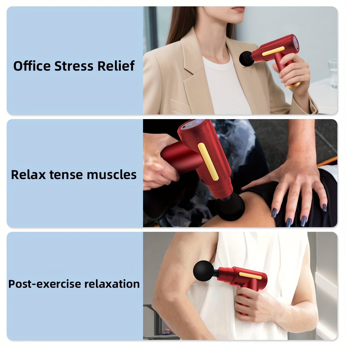 Electric Massage Gun For Athletes Ultra Silent Brushless Motor LED Screen 4 Heads USB Rechargeable