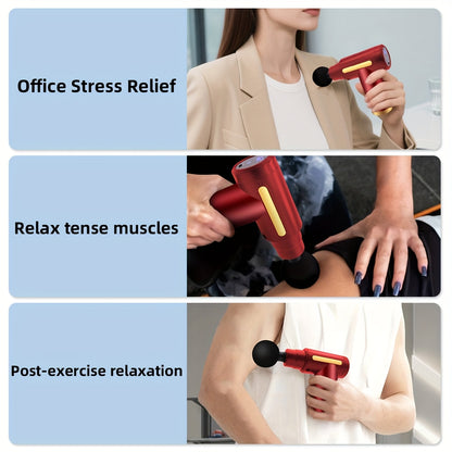 Electric Massage Gun For Athletes Ultra Silent Brushless Motor LED Screen 4 Heads USB Rechargeable